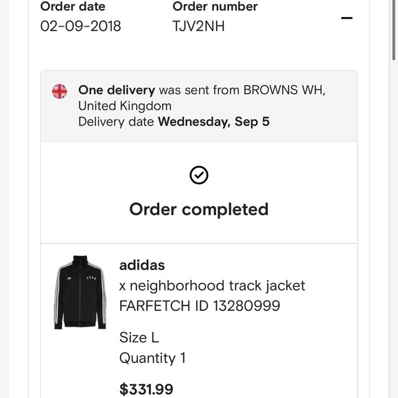 ADIDAS x NEIGHBORHOOD TRACK JACKET - BLACK - LARGE - Picture 6 of 6